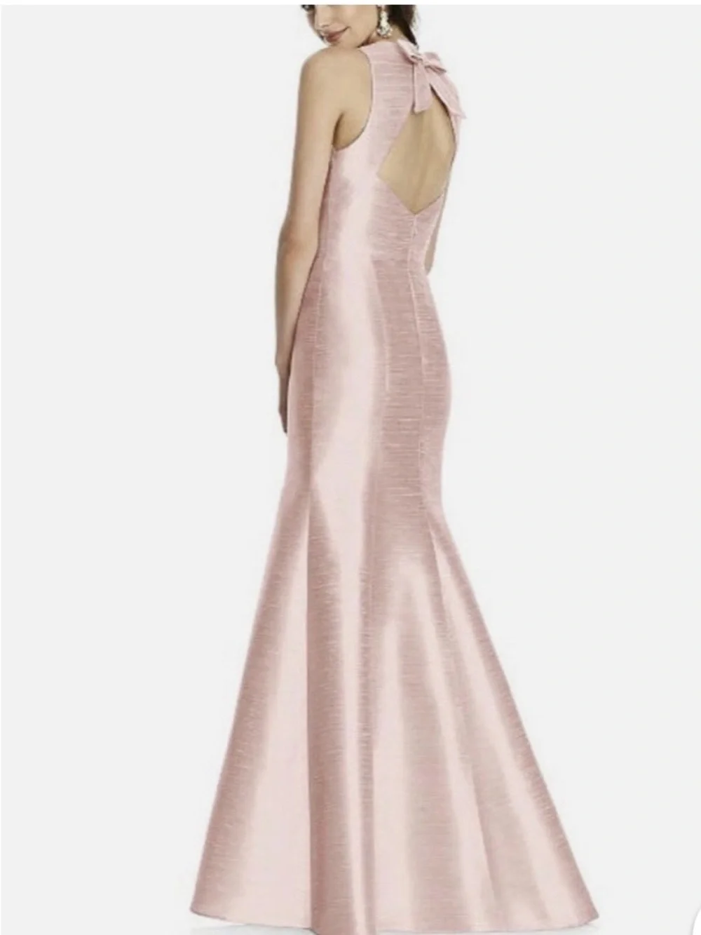 Alfred Sung Sleeveless pearl Pink  Mermaid Evening gown - Picture 2 of 7